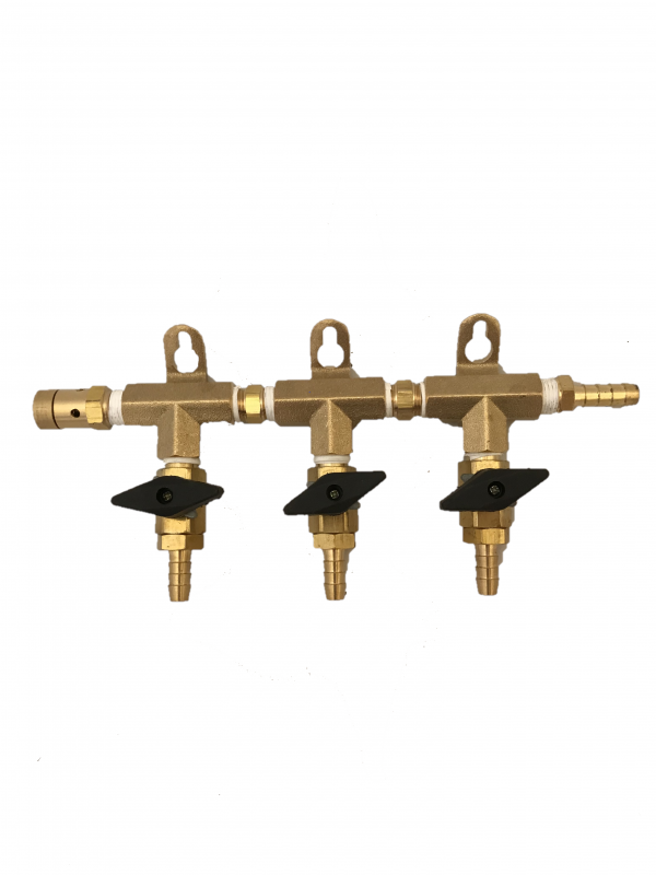 3-Way Brass Gas Manifold