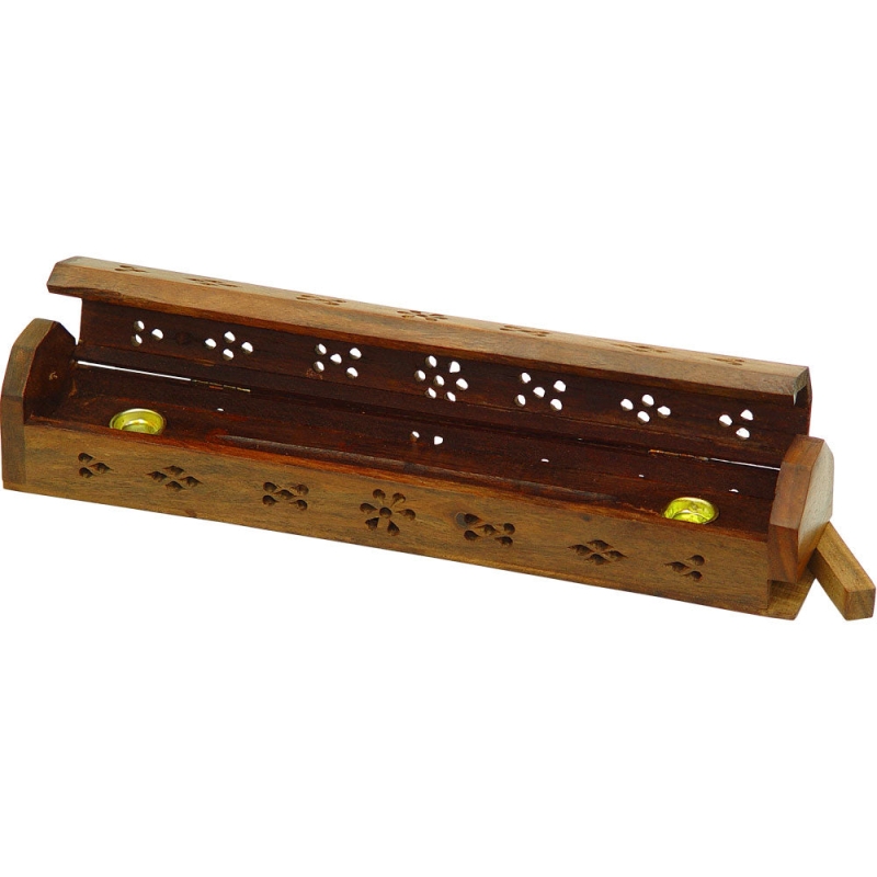 Wooden Incense Holder with Storage