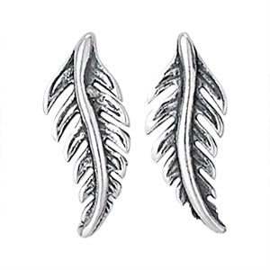 Feather Silver Stud Earring
