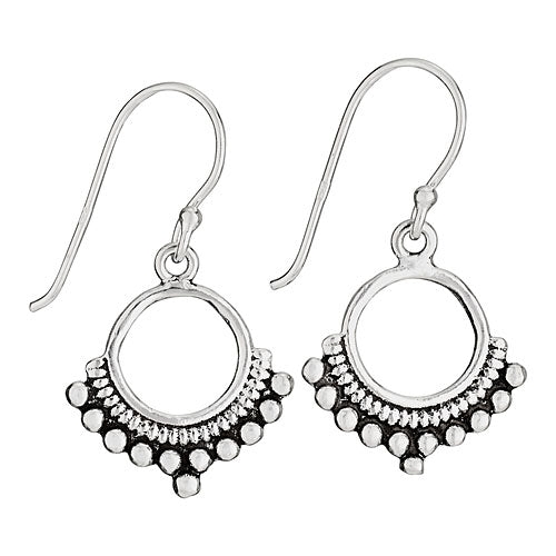 Decorative Circle Silver Earring