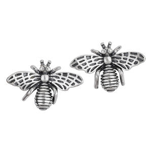 Bee Detailed Silver Stud Earring