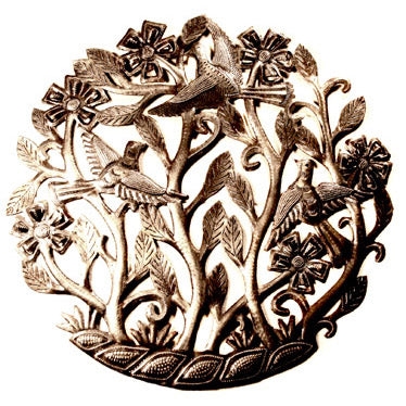 Metal Tree of Life Birds with Flowers