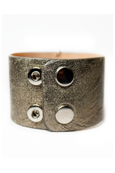 Enamel Disk Gunmetal Cuff