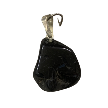 Black Tourmaline Tumbled Stone Pendant