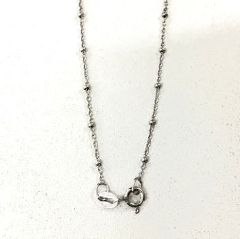 Sterling Silver Oxidized Disk Chain 18