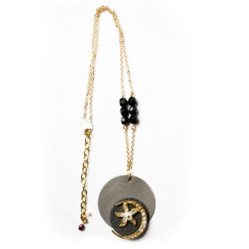 Metal Monk Upcycled Moon Necklace