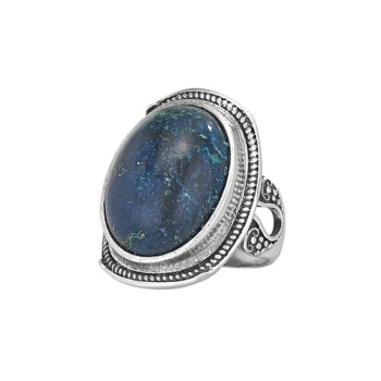Large Chrysocolla Silver Ring