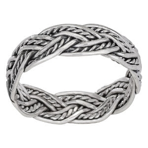 Oxidized Braided Silver Ring