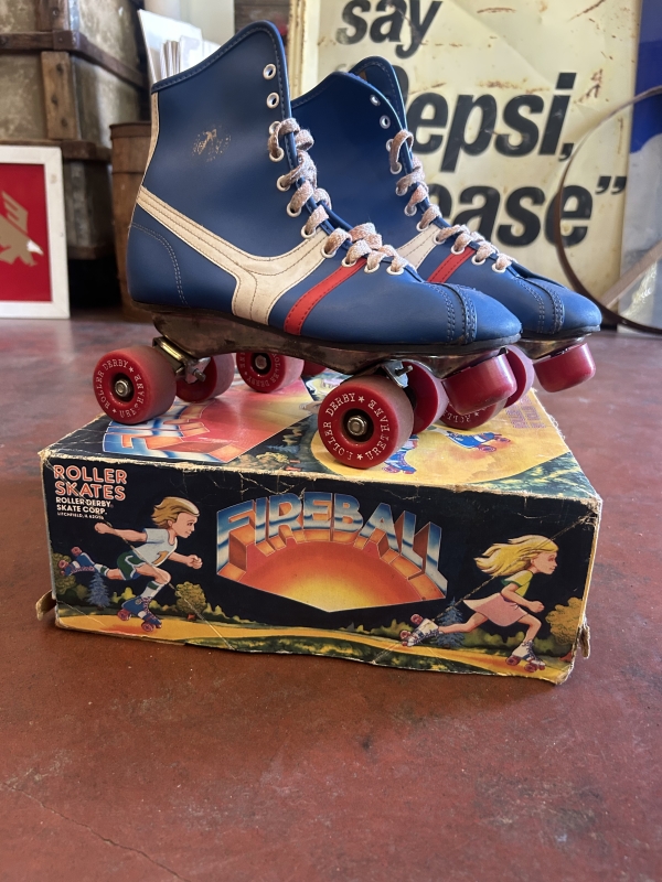 Vintage red white and blue skates
