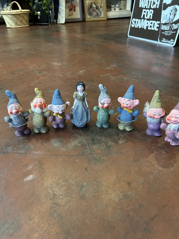1937 Disney design Snow White and 7 dwarfs candy fill Christmas ornaments 