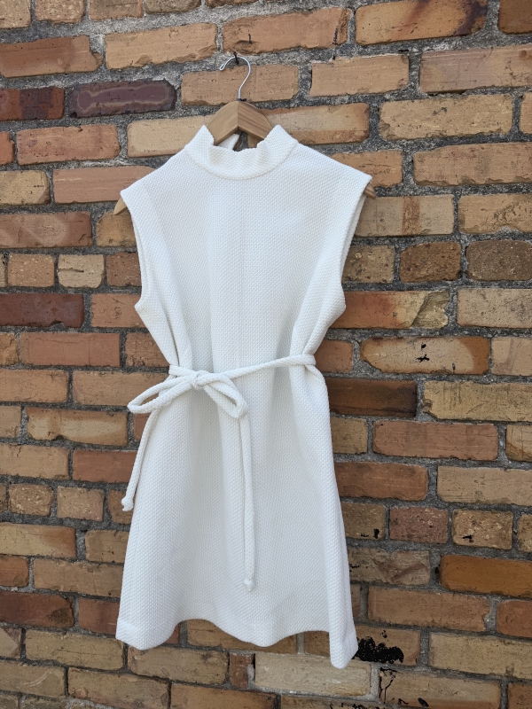 1960s mod white dress
