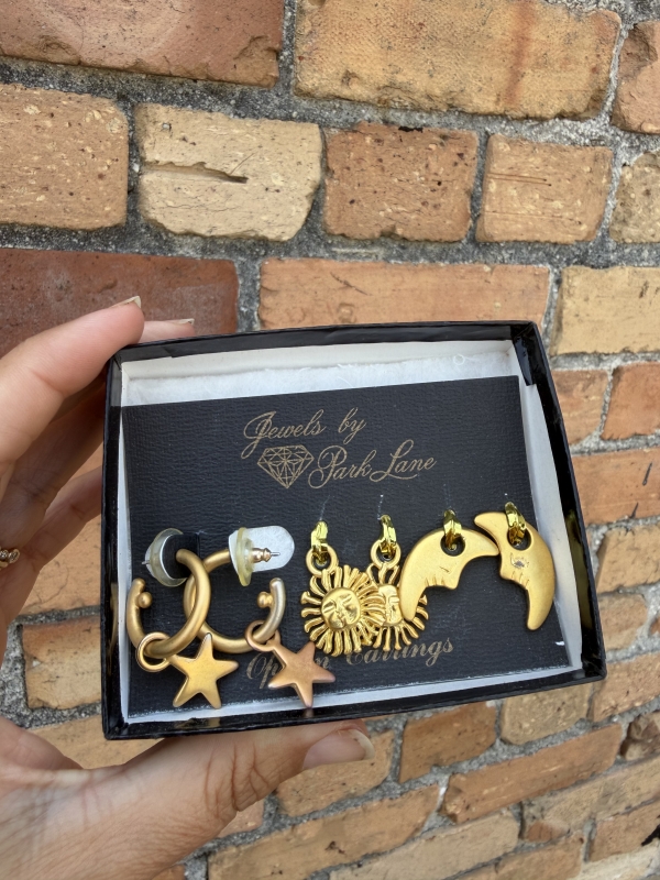 3 in one moon child earrings (new old stock)