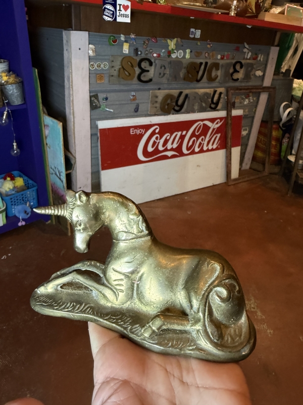 Majestic brass unicorn