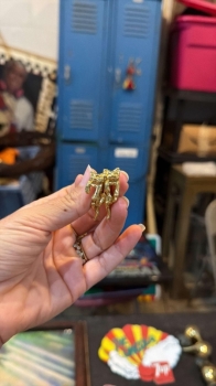 Gold unique cat earrings