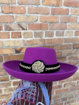 Decade Fuchsia pink felt hat made in America 