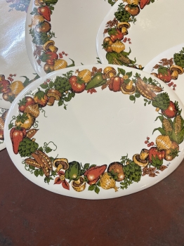 Vintage mushroom/veggie print placemats