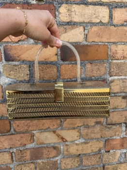 Gold glitter MCM PURSE 