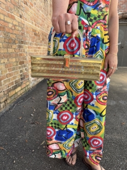 Gold glitter MCM PURSE 