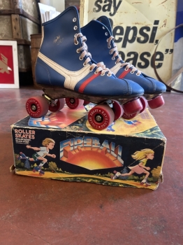 Vintage red white and blue skates