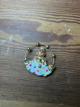 Vintage clown brooch