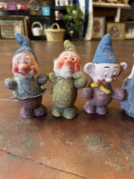 1937 Disney design Snow White and 7 dwarfs candy fill Christmas ornaments 