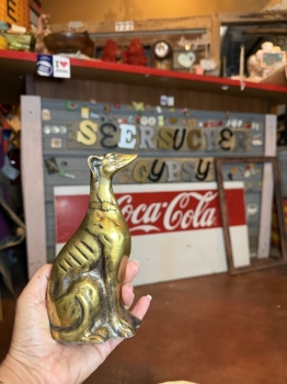 Brass dog statue 