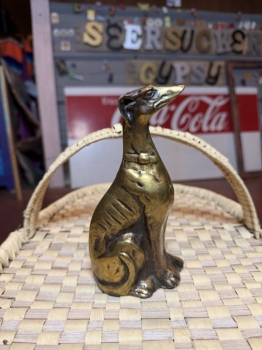 Brass dog statue 