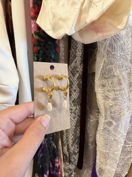 Vintage hear hoops with pearls