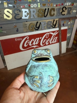 Fat frog piggy bank 