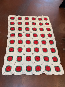 Stunning knit rose throw 
