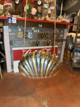 Metallic shell bag fit for a mermaid 