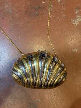 Metallic shell bag fit for a mermaid 