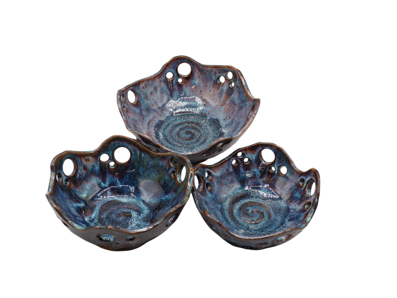 Handmade Organic Pottery Serving Bowl Set