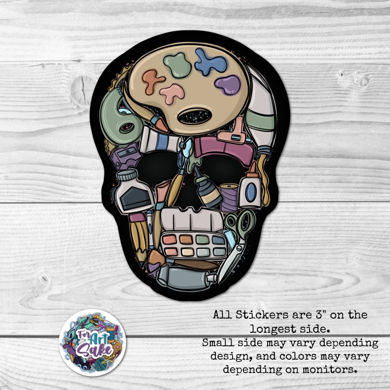 For Art Sake Stickers - Skullist- Art Sticker