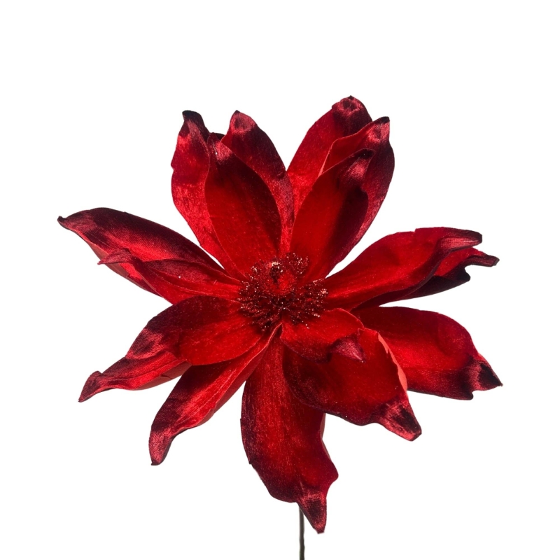 David Christopher's Collection - LuxTwo Tone Deep Red Velvet Magnolia H:15