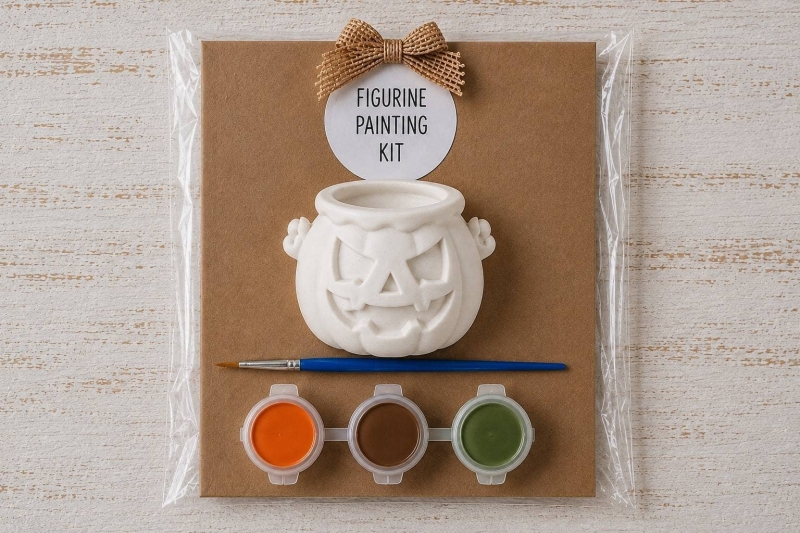 Dreamology ~ The Paper Garden - Halloween Paintables | Plaster Figurine Painting Kits: Pumpkin Cauldron