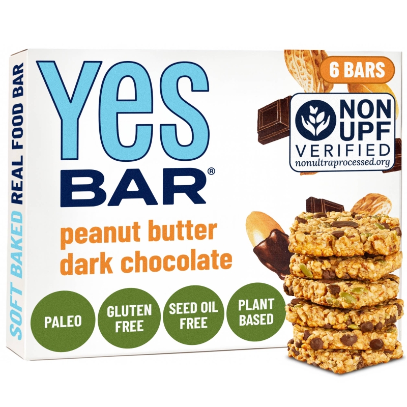 YES Bar® - Low Sugar Snack Bars - Peanut Butter Dark Chocolate - Premium Real Food Snack Bar