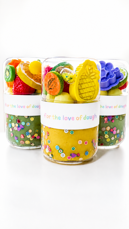 For the Love of Dough Co - Tutti Frutti Sensory Dough Double Jar: Green