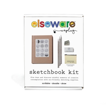 elseware unplug - Sketchbook Art Kit - Doodle Set with Paper, Pencils and Bag