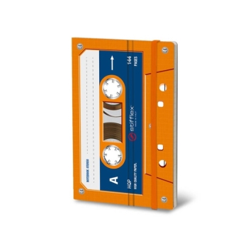 Orange Art/Creative Art Materials - Stifflex Music Cassette Series Notebook: Blue Tape