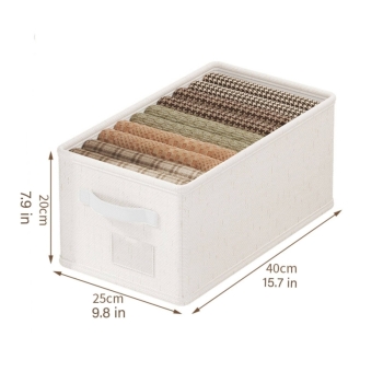 AK Brand - Storage Bin Linen Closet Organizer Basket Foldable Drawer Organizer for Clothes Socks Towels: White-S, One Size Fits Most