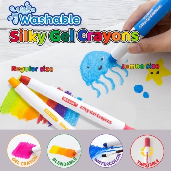 BAZIC Products - Silky Gel Crayons, 12 Colors, Non-Toxic: 12