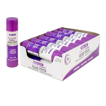BAZIC Products - Washable Purple Glue Stick, 0.28 Oz, Dries Clear: 1