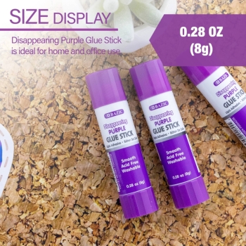 BAZIC Products - Washable Purple Glue Stick, 0.28 Oz, Dries Clear: 1