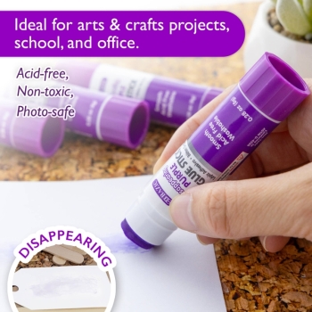 BAZIC Products - Washable Purple Glue Stick, 0.28 Oz, Dries Clear: 1