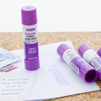 BAZIC Products - Washable Purple Glue Stick, 0.28 Oz, Dries Clear: 1