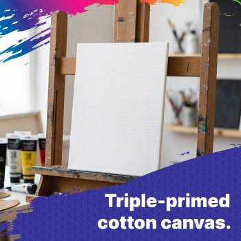BAZIC Products - White Canvas Panel, Triple-Primed Cotton, 8 x 10 In: 24