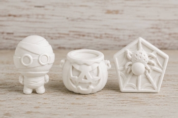 Dreamology ~ The Paper Garden - Halloween Paintables | Plaster Figurine Painting Kits: Pumpkin Cauldron