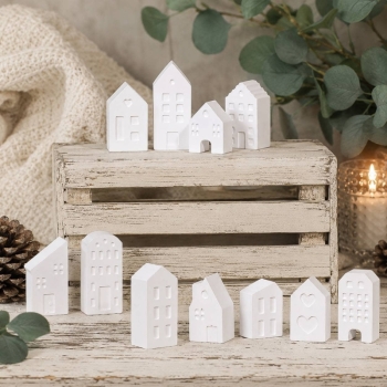 Dreamology ~ The Paper Garden - Little Village Paintable Plaster Figurine Paint Kits