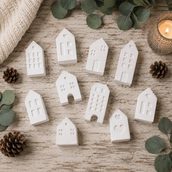 Dreamology ~ The Paper Garden - Little Village Paintable Plaster Figurine Paint Kits